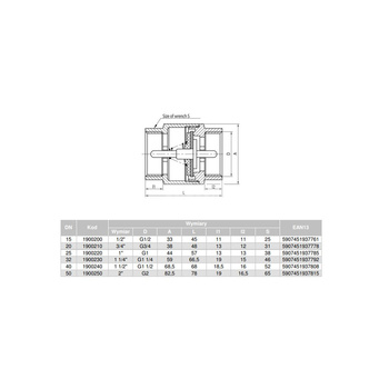 Zawór zwrotny VALVEX Tiger Plus 1'' GW PN 10 max. 120'C