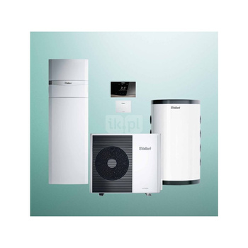 Pakiet Systemowy OZE - Pompa ciepła powietrzna powietrze-woda monoblok VAILLANT VWL 75/6A aroTHERM plus 7 kW 400 V + Centrala grzewcza uniTOWER VIH QW 190/6E + Moduł komunikacji internetowej VR 940f + Zasobnik buforowy VP RW 50/3 + Regulator sensoCOMFORT