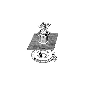 Wpust VIEGA 49364 z 1 przyłączem DN 50, odpływ pionowy, kratka 100x100mm stal