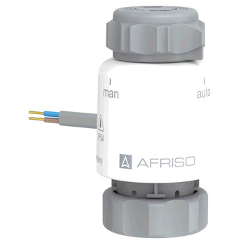 Siłownik termoelektryczny TSA-02 FO, nakrętka M30 x 1,5 mm, 24 V AC/DC, NC, funkcja sterowania ręcznego