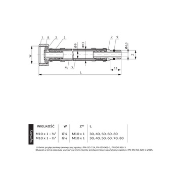 PHA-9145/C G1/2xM10 40cm WZ PN12 DN8 Przyłącze elastyczne CuZn-EPDM-304