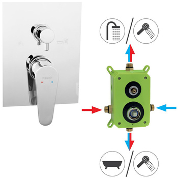 Bateria podtynkowa FERRO ALGEO 2-funkcyjna, kolor chrom