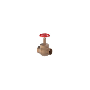 P.POŻ. ZAWÓR HYDRANTOWY PRZELOTOWY PROSTY - WLOT Z GWINTEM WEWNĘTRZNYM NPT, WYLOT GWINT ZEWNĘTRZNY NST, BRĄZ 2 1/2'' NPT GW x 2 1/2'' NST GZ