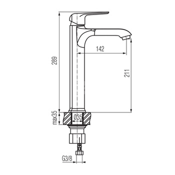 AURORA ROSE GOLD Bateria umywalkowa stojąca, nablatowa, wysoka