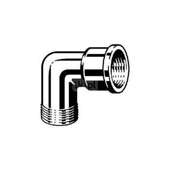Kolano 90' VIEGA 1613 jednoczęściowy, mosiądz (chromowanie) / mosiądz, 3/8'' (gw x gz)