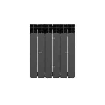 Grzejnik żeberkowy GAVIA aluminium, podłączenie boczne 575 x 483 mm, kolor czarny, moc 704 W