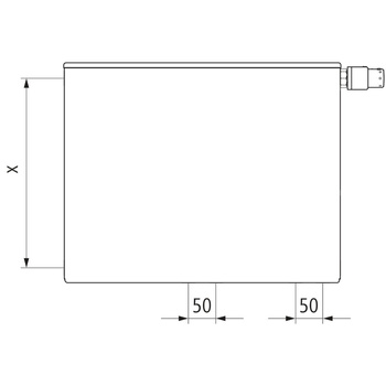 Grzejnik płytowy typ 12 KERMI X2 Plan-Vplus, prawy, z osłoną wym. 605 x 1605 mm, kolor biały, moc 1775 W