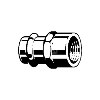 Złącze przejściowe Sanpress VIEGA 2212 jednoczęściowy, brąz / brąz, 28 mm, 1/2'' (mz x gw), 44 mm
