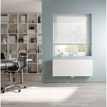 Grzejnik płytowy typ 11 KERMI Line-Vplus, prawy, z osłoną wym. 405 x 1405 mm, kolor biały, moc 870 W