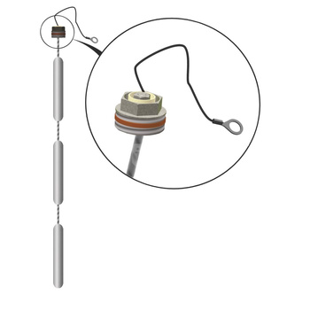 Anoda łańcuchowa BIAWAR Odizolowana magnez długość 980 mm fi 26 mm 1''