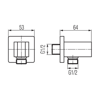 KVADRO PLUS przyłącze kątowe black mat