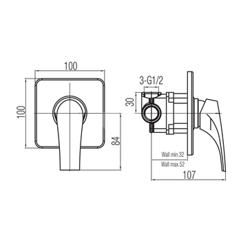 SIGMA Bateria natryskowa podtynkowa