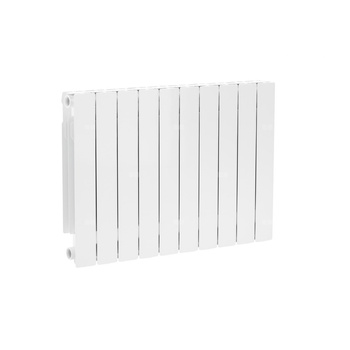 Grzejnik żeberkowy KFA Armatura ADR600/10 aluminium, podłączenie boczne 670 x 805 mm, kolor biały