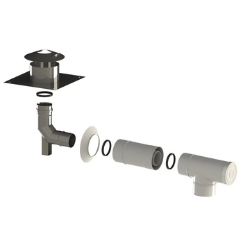 CONCEPT Kolano spalinowe z podporą 87° Ø 80 z uszczelką