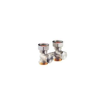 Moduł przyłączeniowy prosty GIACOMINI R387 mosiądz (niklowanie) 3/4'' x 18 mm, rozstaw 50 mm do grzejników