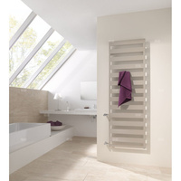 Grzejnik dekoracyjny Kermi Casteo-D 1261x500x30 srebro bł., lewy, rozstaw przyłączy 900