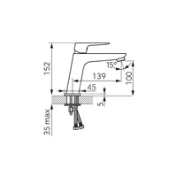 Bateria umywalkowa stojąca FERRO VITTO BLACK VERDELINE, czarny