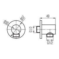 ROUND Przyłącze kątowe black mat