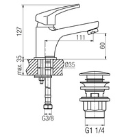 ECO Bateria umywalkowa stojąca z korkiem spustowym