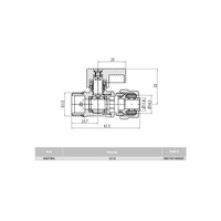 Zawór kulowy VALVEX Mini 1/2'' x 16x2 GZ x zz, uchwyt: dźwignia (czerwona)