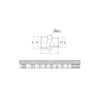 Nypel VALVEX V-Pex redukcja, mosiądz, 3/4'' x 1/2'' (GZ), 33.5 mm