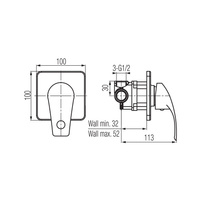 ANGELO Bateria natryskowa podtynkowa