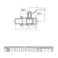 Zawór kulowy VALVEX Tryton mosiądz niklowany, PN40 1'' GZ x GW z półśrubunkiem, uchwyt: dźwignia