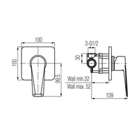 QUASAR Bateria natryskowa podtynkowa