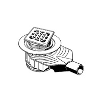 Wpust VIEGA 491410 z 1 przyłączem DN 50, odpływ pionowy, kratka 100x100mm stal