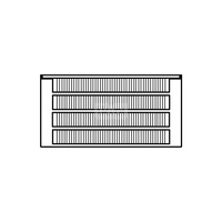 Konwektor Kermi Kon m. Str. Typ44 BH280x255x3800mm QN8235, weiß, 6bar, o. Abd., AB Uni.