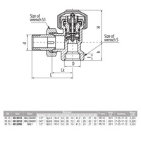 Zawór regulacyjny termostatyczny do wody ciepłej VALVEX Vector FK15 typ ZT22 mosiądz 1/2'', DN 15, maksymalna temperatura 120'C, maksymane ciśnienie 10 bar