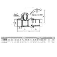 Zawór kulowy VALVEX Onyx mosiądz niklowany, PN40 1'' GZ x GW z półśrubunkiem, uchwyt: dźwignia