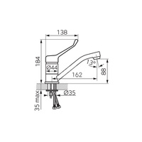 Bateria umywalkowa stojąca FERRO ALGEO MEDICO, chrom, obrotowa
