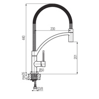 INIZIO Bateria kuchenna stojąca z dźwignią z boku