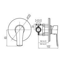 LORI Bateria natryskowa podtynkowa