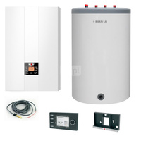 Pakiet - Kocioł gazowy jednofunkcyjny WOLF FGB-24 kondensacyjny wiszący 5.3 - 20.7 kW + Czujnik c.w.u. + RegulatorBM-2 + Zasobnik c.w.uLindo 150L