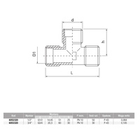Trójnik VALVEX V-Pex mosiądz 1/2'' GZ