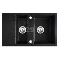 MEZZO II zlewozmywak granitowy 1,5-komorowy 48/79, grafit