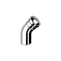 Łuk Megapress 45' VIEGA 42261XL jednoczęściowy, stal (cynk/nikiel), 4'' (kw x mz) z uszczelką