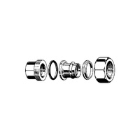 Złącze izolacyjne Sanpress VIEGA 2267 trzyczęściowy, brąz / brąz, 18 mm x 1/2'' (mz x gz) z uszczelką