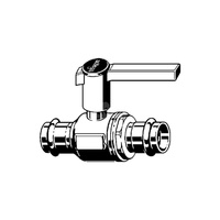Zawór kulowy VIEGA 2370 stal nierdzewna, PN16 54 mm zz x zz, uchwyt: dźwignia