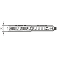 Grzejnik płytowy typ 12 KERMI X2 Plan-Vplus, prawy, z osłoną wym. 405 x 1405 mm, kolor biały, moc 1131 W