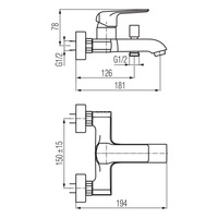 AURORA ROSE GOLD Bateria wannowa ścienna
