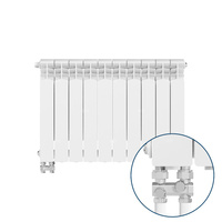 Grzejnik żeberkowy KFA Armatura G500F/D/10 aluminium, podłączenie dolne, lewe, proste 572 x 805 mm, kolor biały