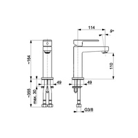 Bateria umywalkowa stojąca KFA Armatura LOGON click clack, chrom, montaż blat / otwór na baterię