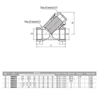 Filtr typu Y VALVEX PIZA śrut Gwint wewnętrzny 1 1/4''