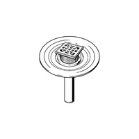 Wpust VIEGA 49442 z 1 przyłączem DN 50, odpływ poziomy, kratka 100x100mm stal