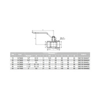 Zawór kulowy VALVEX Oro mosiądz niklowany, PN16 1 1/2'' GW, uchwyt: dźwignia