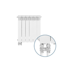 Grzejnik żeberkowy KFA Armatura G500F/D/6 aluminium, podłączenie dolne, lewe, proste 572 x 483 mm, kolor biały