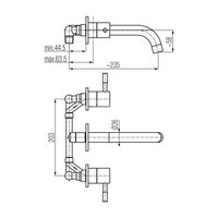 VEGANE Bateria umywalkowa 3-otworowa ścienna